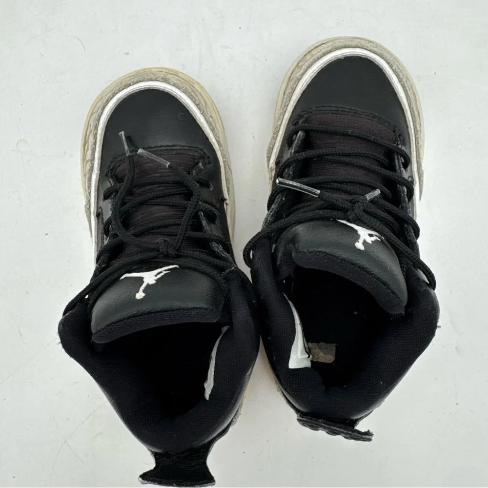 Nike Air Jordan Baby Black White Grey AA2560-021 Toddler Size 8C
